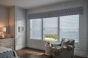 Color Lux light filtering sheer shades in bedroom